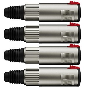 Kit 4 Conectores Jack Plug P10 Femea Linha Trava Wireconex