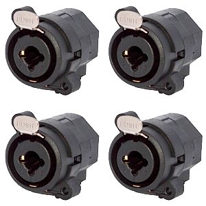 Conector Combo Xlr Fêmea Painel 3p Wc 330 Wireconex 04 Unidades