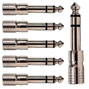 Kit 6 Adaptadores 3,5 Femea Trs 6,3mm Macho Wc347 Wireconex