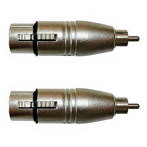 Kit 2 Adaptadores RCA Macho / XLR Fêmea Wc 242 Ad Wireconex
