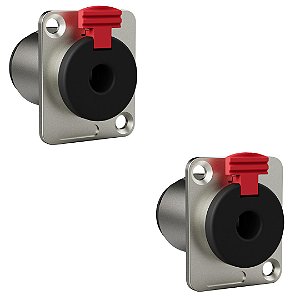 Kit 2 Conectores P10 Stereo Fêmea Painel Wc 195 Wireconex