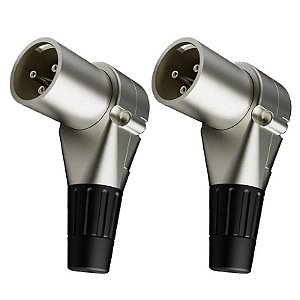 Kit 2 Conectores XLR Macho Linha 90 Graus Wc 2053 Wireconex