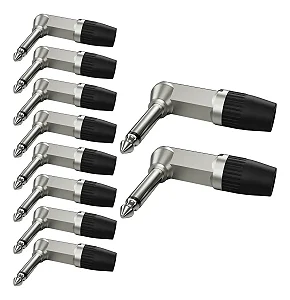 Kit 10 Conectores Plug L P10 Mono Cachimbo Macho Para Cabo Wc 167 Wireconex
