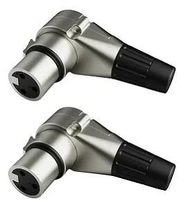 Kit 2 Conectores Plug XLR L 90 Graus Fêmea Cabo WC 2043 Wireconex