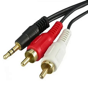 Kit com 10 Cabos P2 Stereo 2 x RCA, Gold, 1.8m Storm