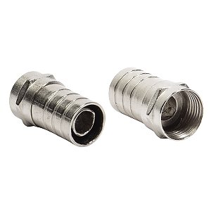 Kit com 100 Conectores F Rg 6 Tipo Barril Storm