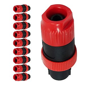 Kit com 10 Conectores Machos para Cabos 4 Polos Spkcorpo Curto Storm