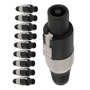 Kit com 10 Conectores Machos para Cabos 4 Polos SPK Metal Storm