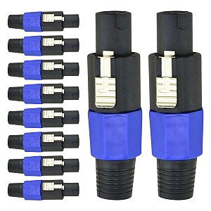 Kit com 10 Conectores Plug Speak-on de 4 Polos Storm