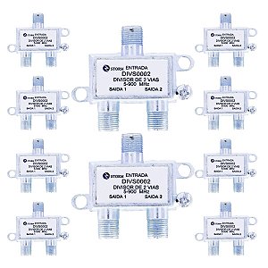 Kit com 10 Divisores de Antena 1x2 5-900mhz Storm
