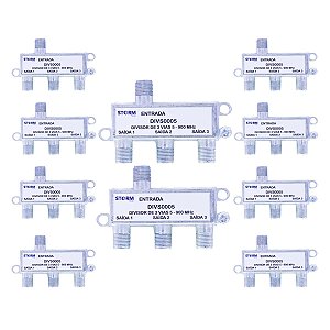 Kit com 10 Divisores de Antena 1x3 5-900mhz Storm