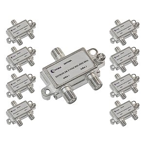 Kit com 10 Divisores de Antena 1x2 5-2400mhz Satelite Storm