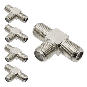 Kit com 5 Emendas T 1x2 Jack F Pequena Storm