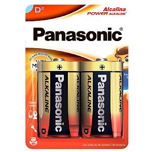 Kit com 2 Pilhas Alcalinas D Grande Panasonic