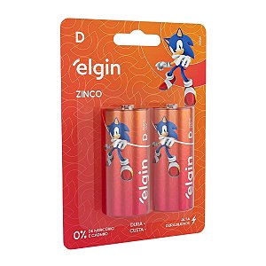 Kit com 2 Pilhas De Zinco Carvão R20 Elgin