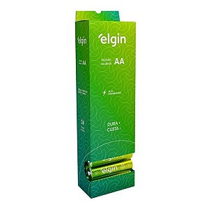 Kit com 24 Pilhas Alcalinas AA Pequena Tubo (82347) Elgin