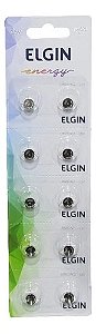 Kit com 10 Baterias Alcalinas Lr621 Ag1 Elgin