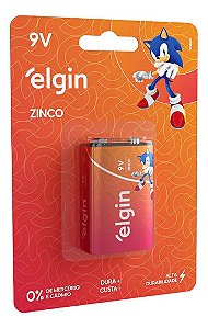 Bateria Zinco 9v Cartela Com 01 Unidade Elgin