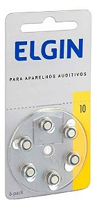 Kit com 6 Baterias Para Aparelho Auditivo 10/230 Pr70 Elgin