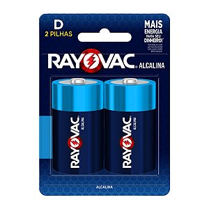 Kit com 2 Pilhas Alcalinas D Grande 20220 Rayovac