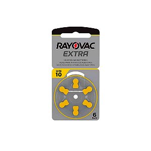 Kit com 6 Pilhas Auditivas E.Adv Act Tam10 SM-60 Rayovac