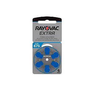Kit com 6 Pilhas Auditivas E.Adv Act Tam675 SM-60 Rayovac