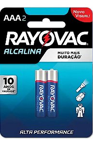 Kit com 2 Pilhas Alcalinas AAA Palito Rayovac