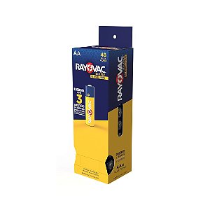 Kit com 48 Pilhas de Zinco Amarelinhas em Tubo AA Pequena Rayovac