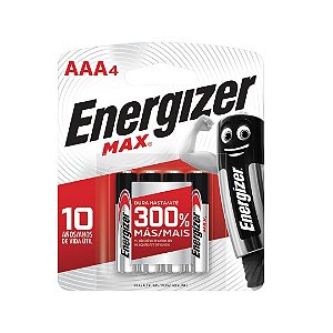 Kit com 4 Pilhas Alcalinas Max AAA Palito SM-160 Energizer