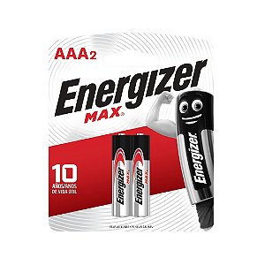 Kit com 2 Pilhas Alcalinas Max AAA Palito SM-96 Energizer