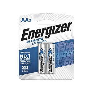 Kit com 2 Pilhas Ult. AA Pequena Energizer