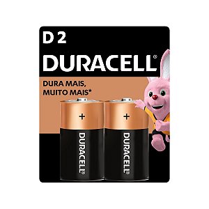 Kit com 2 Pilhas Alcalinas D Grande Duracell