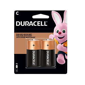 Kit com 2 Pilhas Alcalinas C Média Duracell