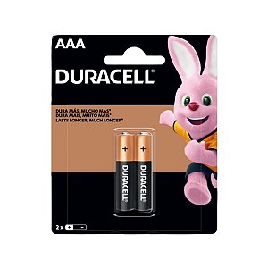 Kit com 2 Pilhas Alcalinas AAA Palito Duracell