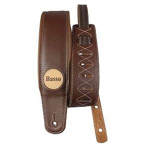 Correia Alça Guitarra Violão Baixo Suede Marrom CLA 09 Basso