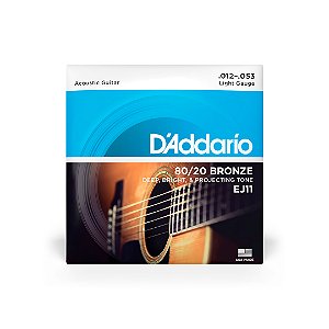 Cordas Para Violão Aço Bronze 80/20 012" 053" EJ11 D Addario