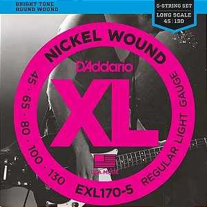 Corda Baixo 5 Cordas Longa 45-130 XL EXL170-5 D Addario