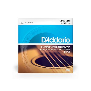 Cordas Violão Aço Phosphor Bronze .012-.053 EJ16 D Addario