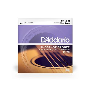 Cordas Violão Aço Phosphor Bronze .011-.052 EJ26 D Addario