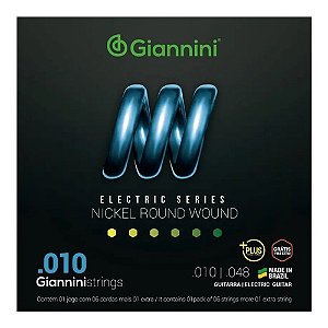 Encordoamento Para Guitarra Niquel 0.010 Geegst.10 Giannini