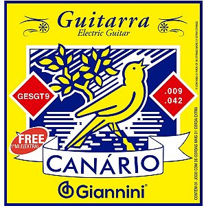 Encordoamento Guitarra Canário Aço 0.009" Gesgt9 Giannini