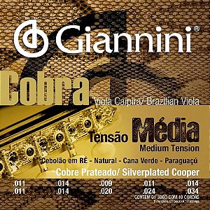 Encordoamento Viola Cobre Prateado Media Gesvm Giannini