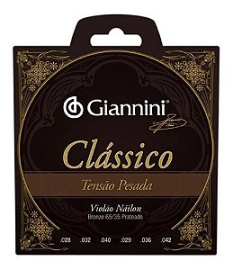 Encordoamento Violão Clássico Nylon Tensão Pesada Giannini
