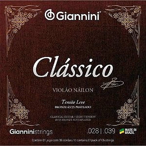 Corda Violão Clássico Nylon 65/35 Leve Genwpl Giannini