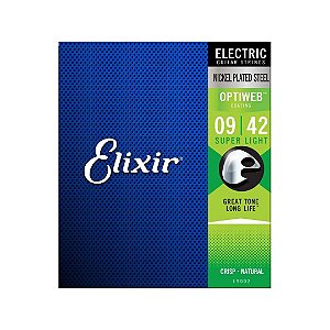 Encordoamento 009 Super Light P/ Guitarra Optiweb (12090) 19002 Elixir