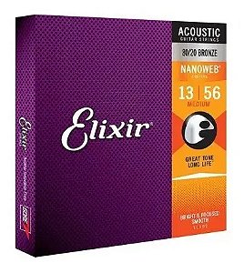 Corda Para Violão .013 Medium Bronze 80/20 Nanoweb Elixir