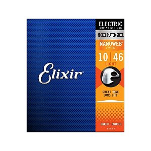 Corda Para Guitarra .010 Light Aço Niquelado Nanoweb Elixir