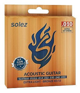 Cordas Para Violão Bronze 85/15 0.010"/0.050" Slatb10 Solez