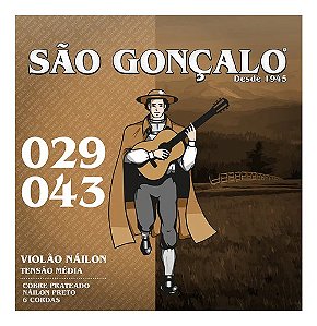 Encordoamento Violão Nylon Preto 0.029 - 0.043 São Gonçalo