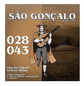 Cordas Violão Nylon Cristal Bolinha 28-43 Média São Gonçalo